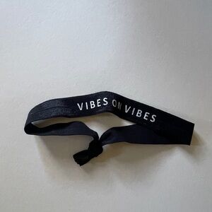 Vibes on vibes black and white unisex headband elastic festival